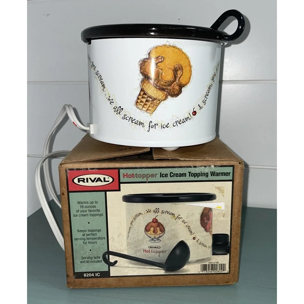Rival 8204 IC Hot-Topper Ice Cream Topping Warmer With Ladle—-MISSING‎ LID